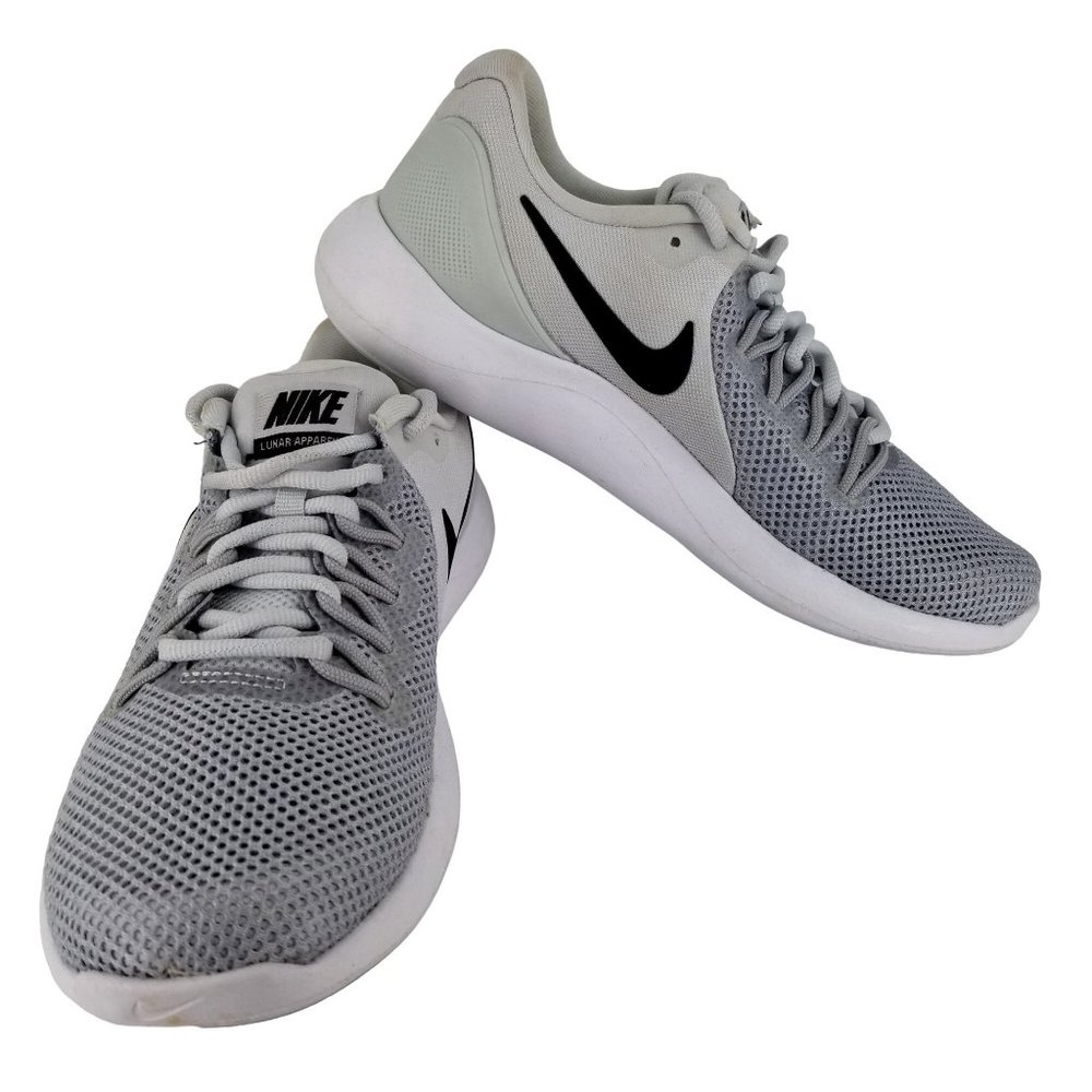 Men's Nike Lunar Apparent Running Shoes US 6 Grey White Mesh Athletic 908987-010